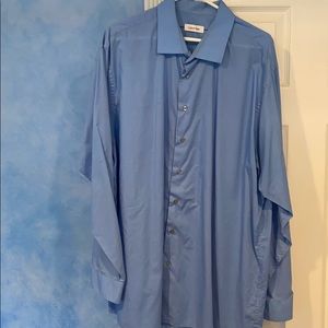 Calvin Klein Men’s 19 36/37 Blue Button Down Dress